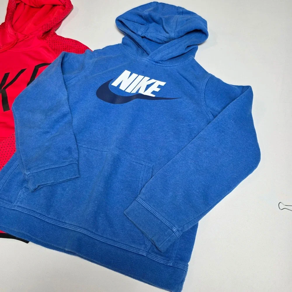 Nike‎ Hoodie Bundle Boys M/L Red Blue Dri-FIT Pullover Sweatshirt 2pk